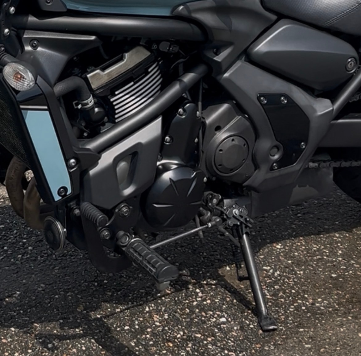 Moto après détail — propre et brillante